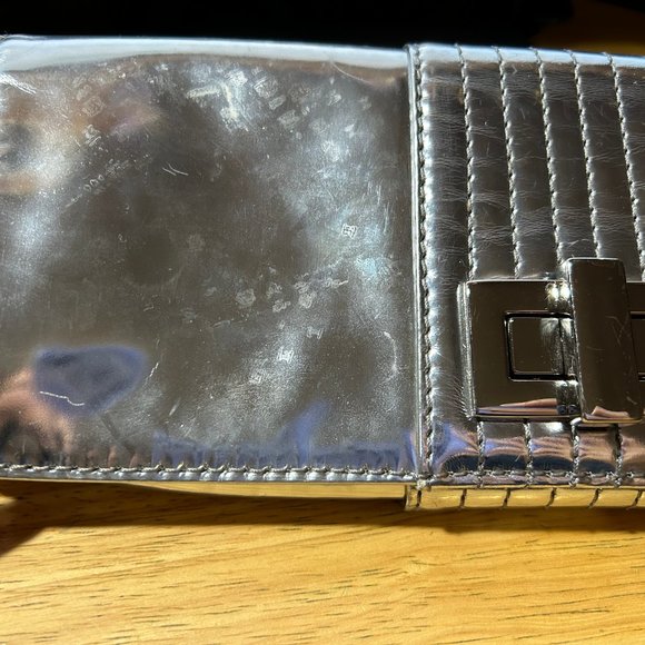 Womens Kooba Silver Chain Strap Leather Clutch Handbag * - Picture 13 of 16